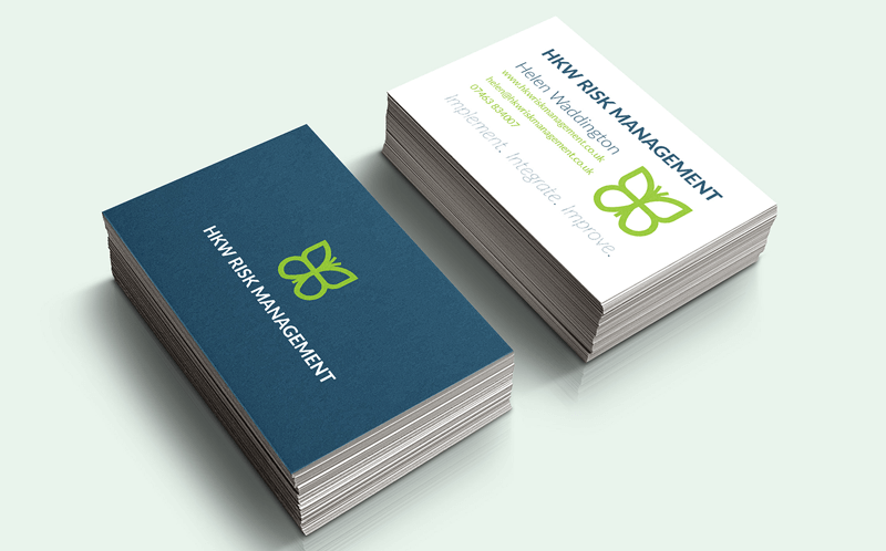 business card logo design for HKW Risk Management