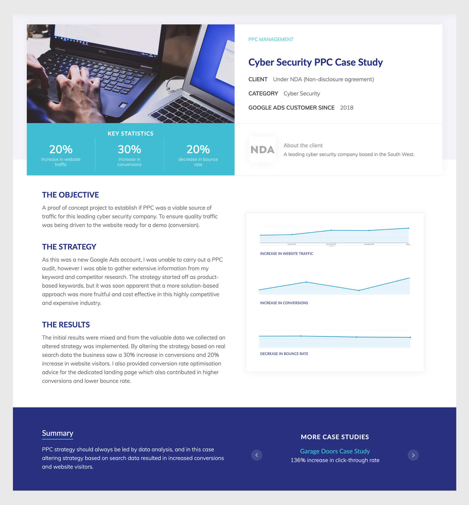 PPC case study page design