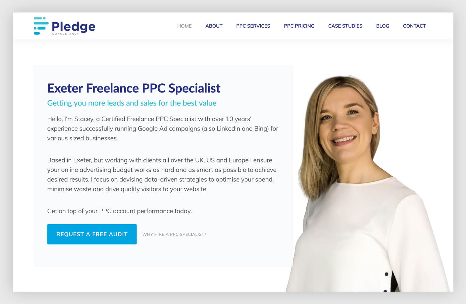 WordPress website design for PPC client 